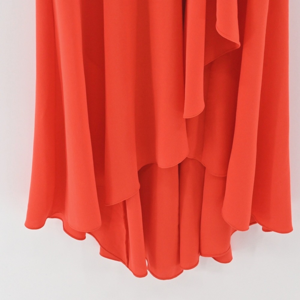 HALSTON HERITAGE Orange High Low Dress Size 2 Glamorous Formal Gown Elegant HOCO - Picture 9 of 12